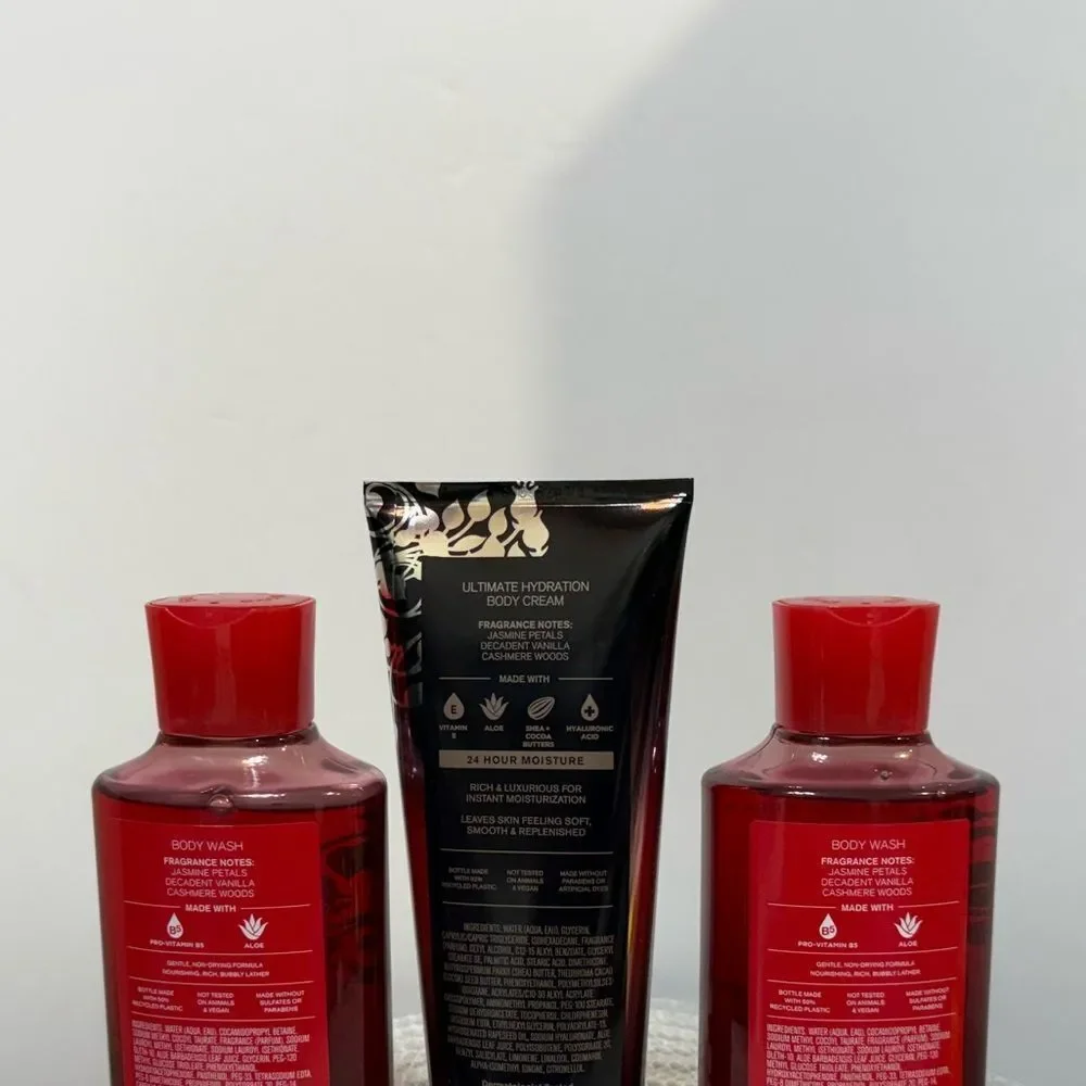 BBW Forever Red Body Wash and Body Cream Set of 3 NWT